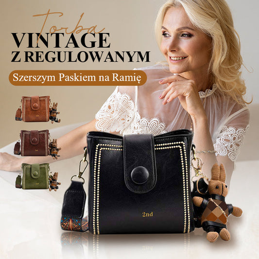 Torba Vintage z Regulowanym, Szerszym Paskiem na Ramię